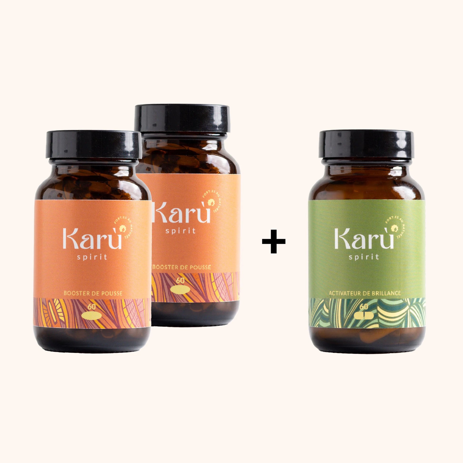 trois piluliers pour la cure d'attaque pousse et brillance cheveux