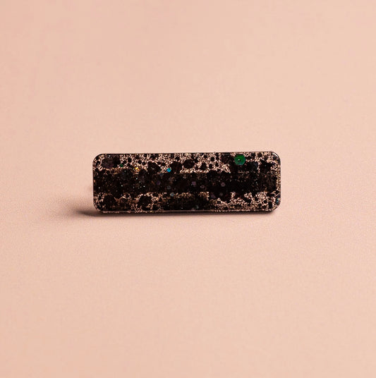 barrette noir pailleté pour cheveux