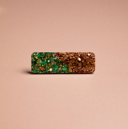 barrette verte et doré pour cheveux
