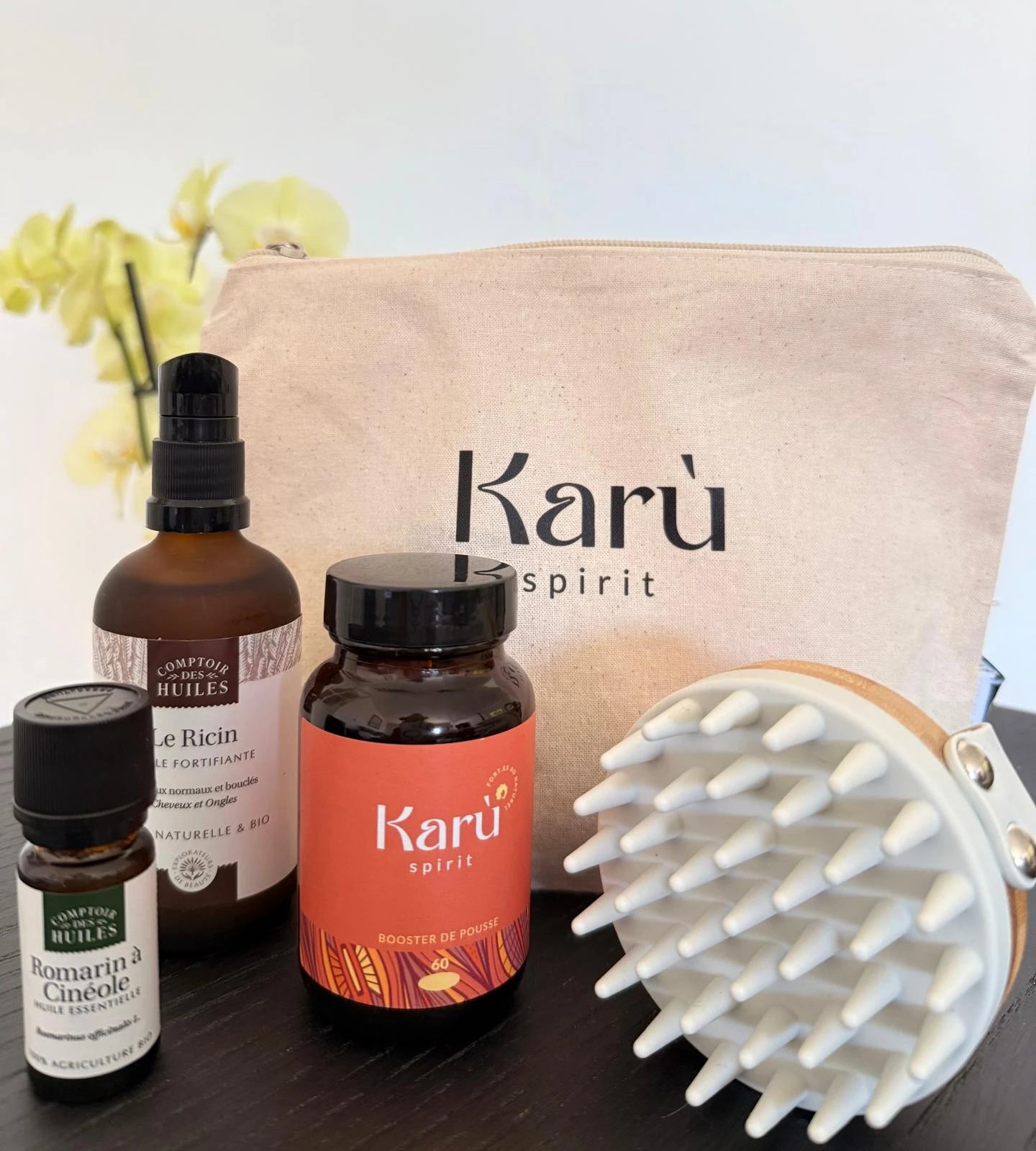 trousse karu avec complément alimentaire chouchous haut de gamme et huiles bio